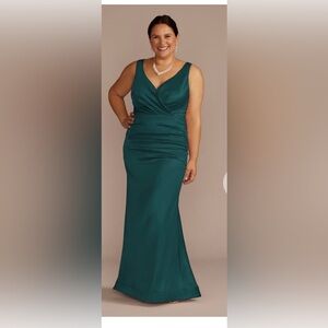David's Bridal plus size Elegant Teal Green Maxi Dress. Size 22